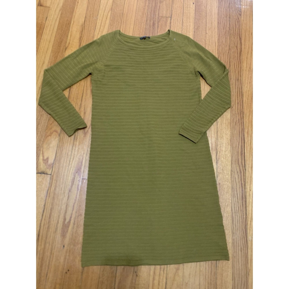 Lafayette 148 NY Olive Long Sleeve Office Causal Wool Dress Small